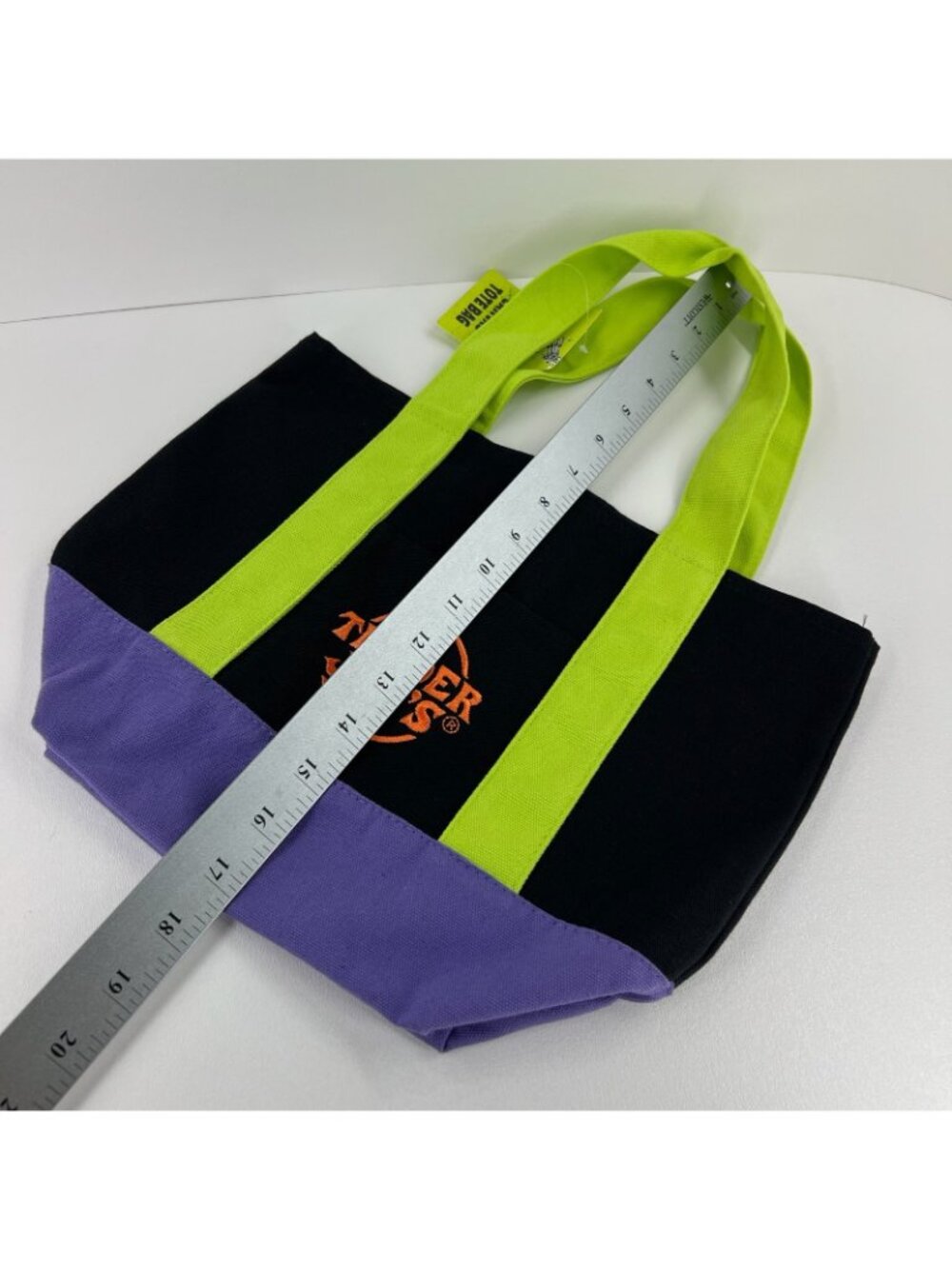 Trader Joes Trick or Treat Mini Canvas Tote Bag Halloween Limited Edition Black - Picture 8 of 9